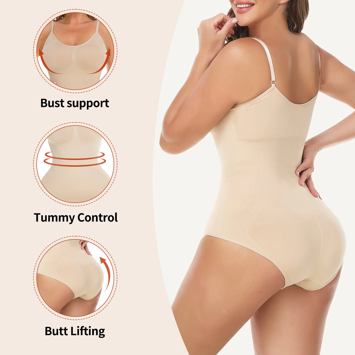 Shapewear Bodysuit for Women Tummy Control Body Shaper Snatched High Waist Body Suit