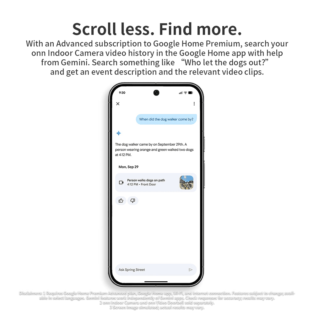Indoor Camera Wired, 1080P HDR Video, with Google Home and Gemini – Search Video History, Event Descriptions